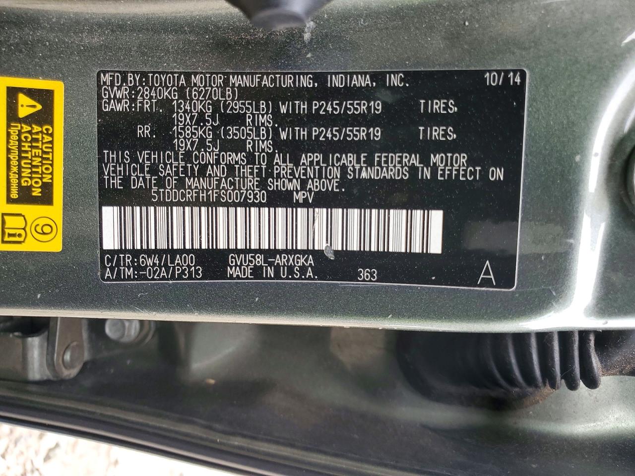 2015 TOYOTA HIGHLANDER HYBRID LIMITED photo 23