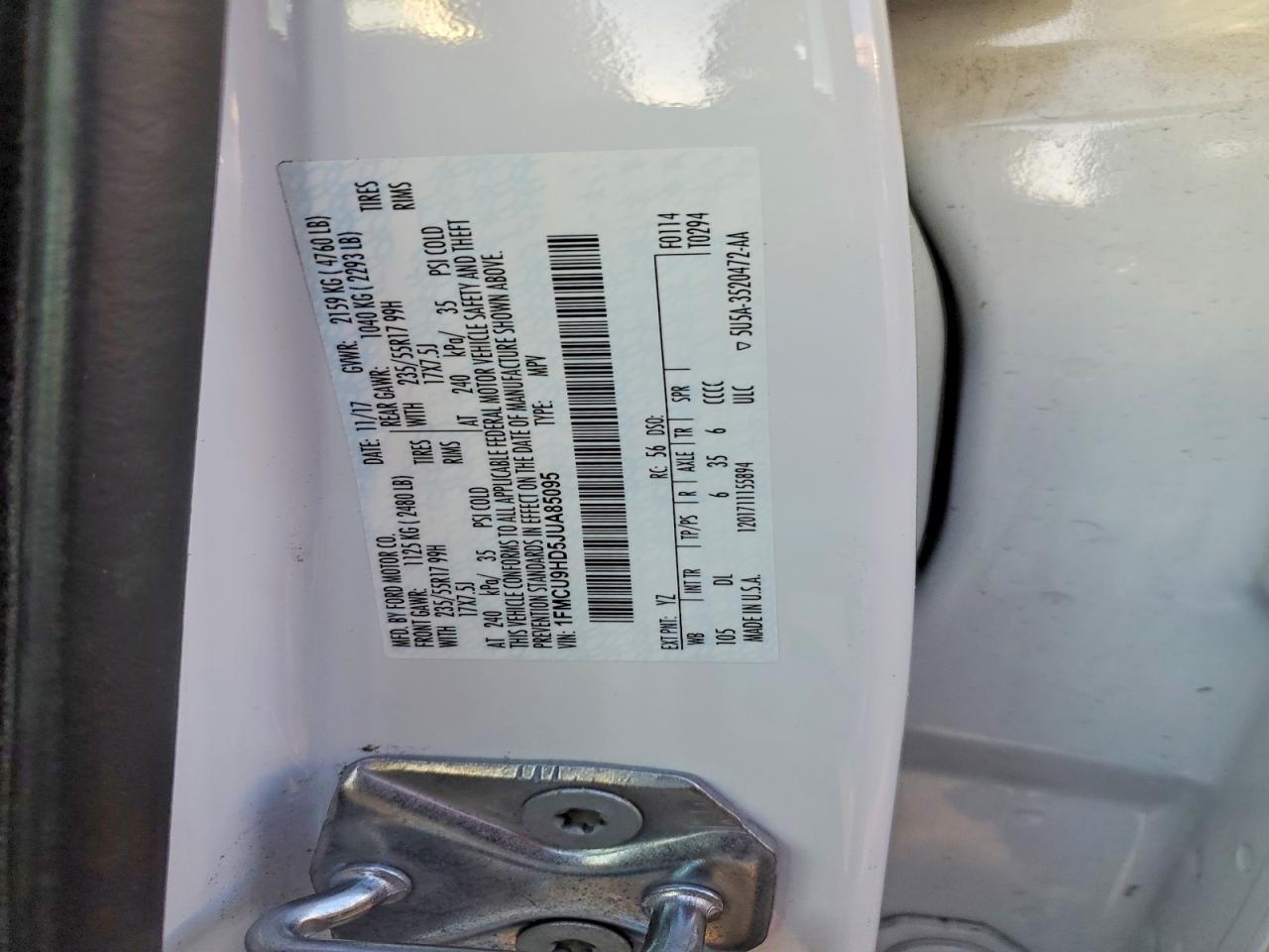 2018 FORD ESCAPE SEL photo 13