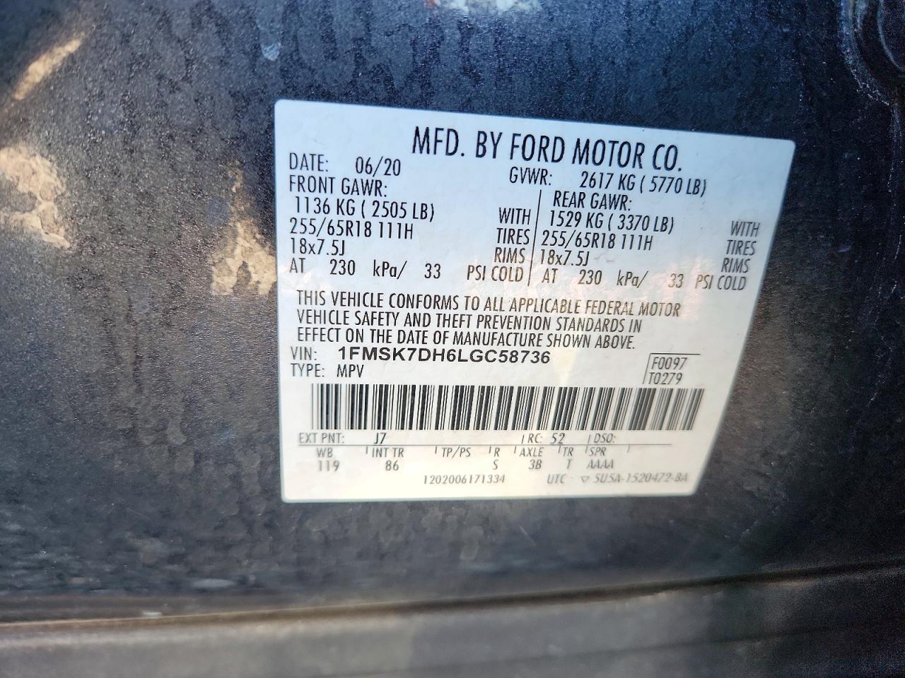 2020 FORD EXPLORER XLT photo 27