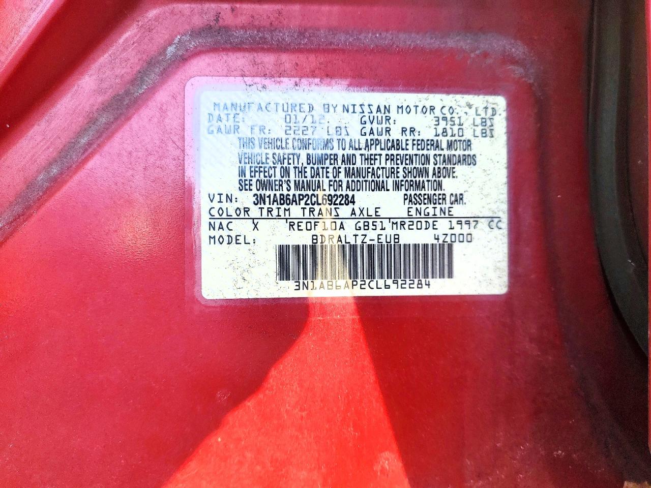 2012 NISSAN SENTRA 2.0 photo 23