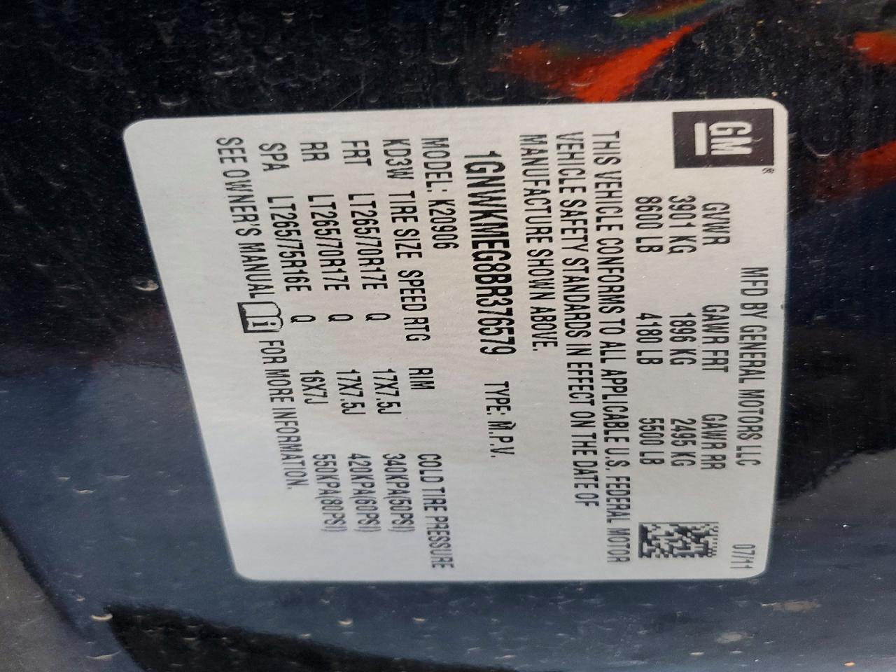 2011 CHEVROLET SUBURBAN K2500 LT photo 23