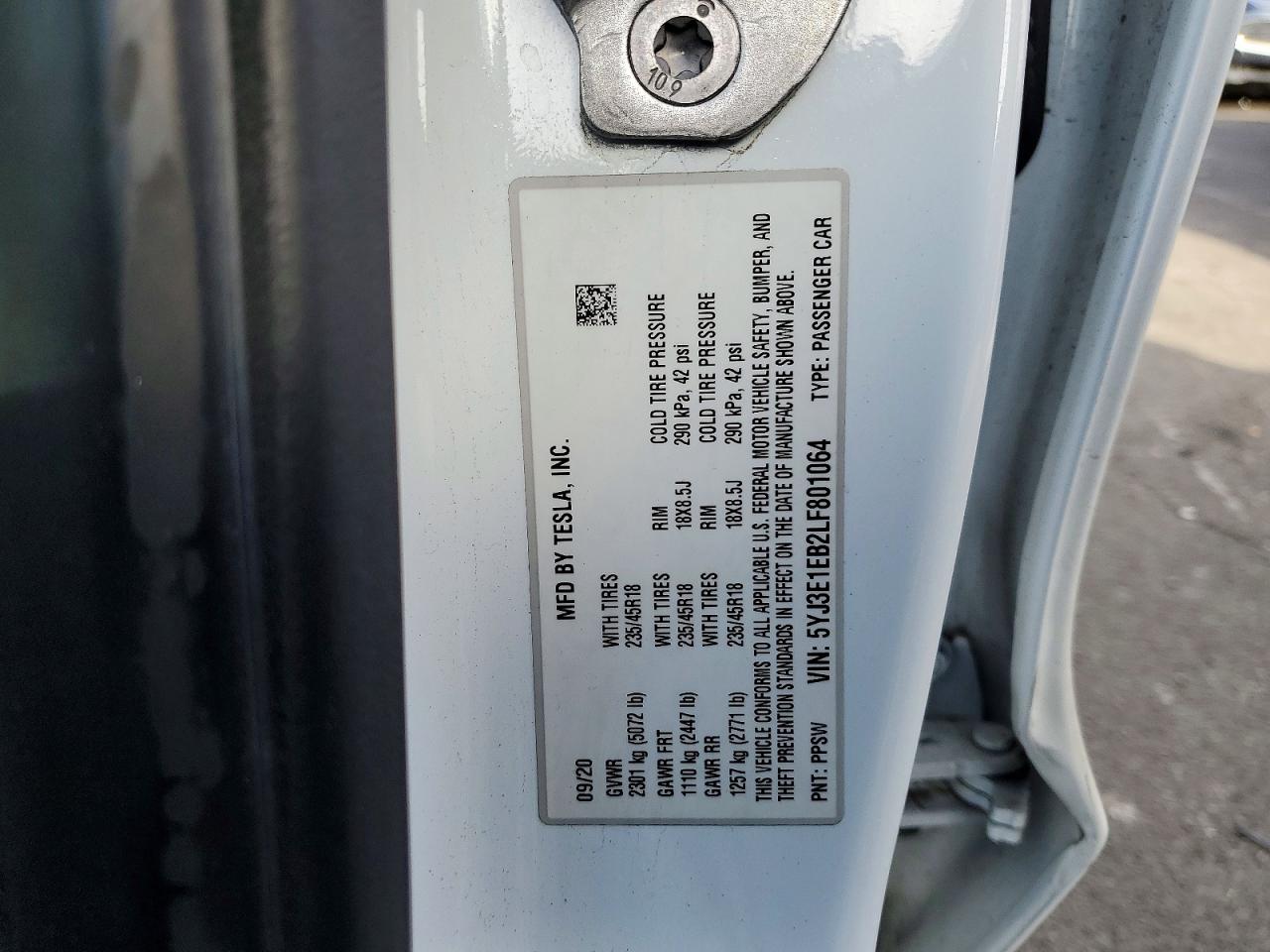 2020 TESLA MODEL 3 photo 13
