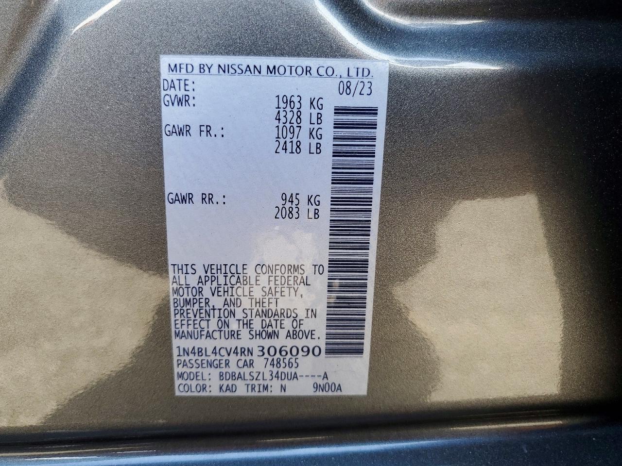 2024 NISSAN ALTIMA SR photo 12