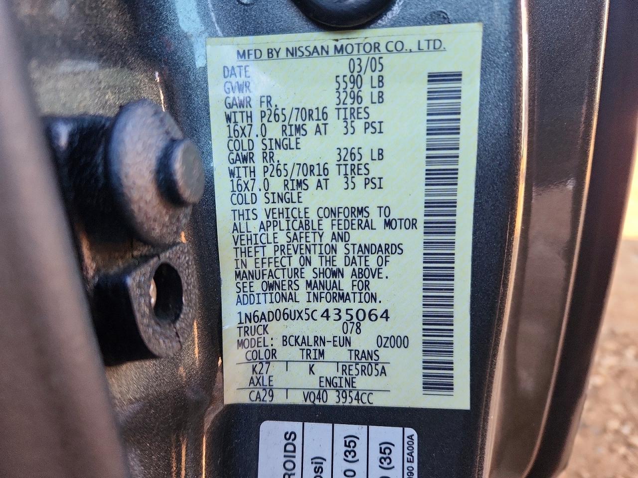 2005 NISSAN FRONTIER SE photo 25