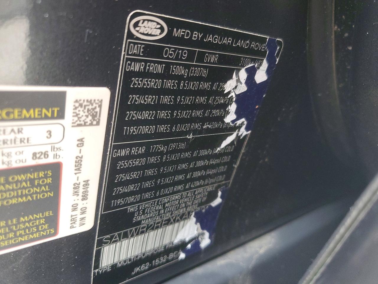 2019 LAND ROVER RANGE ROVER SPORT SUPERCHARGED DYNAMIC photo 13