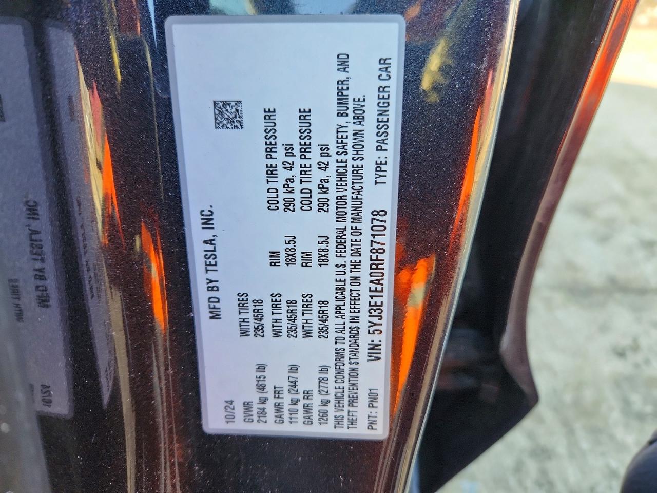 2024 TESLA MODEL 3 photo 23