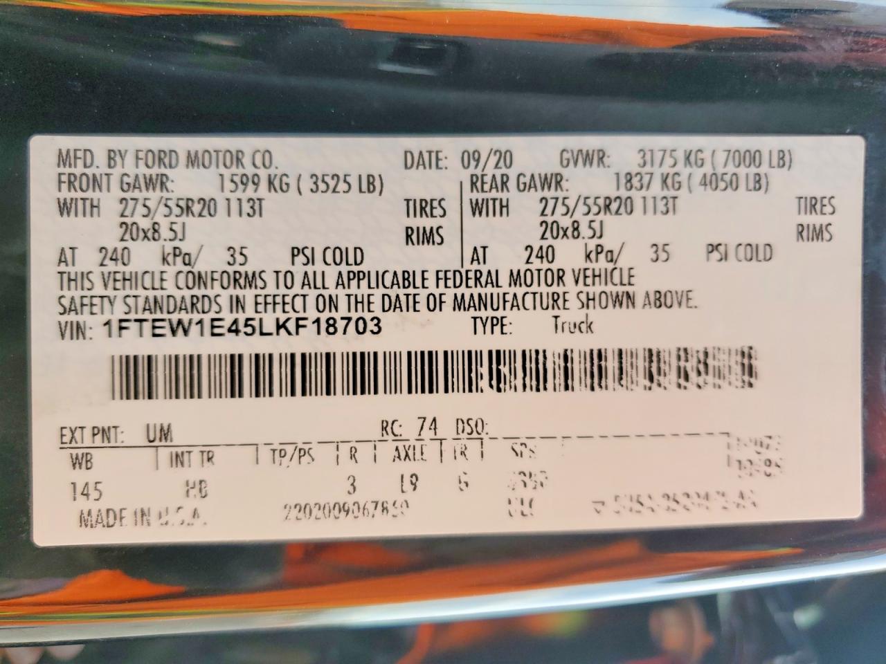 2020 FORD F150 SUPERCREW photo 12