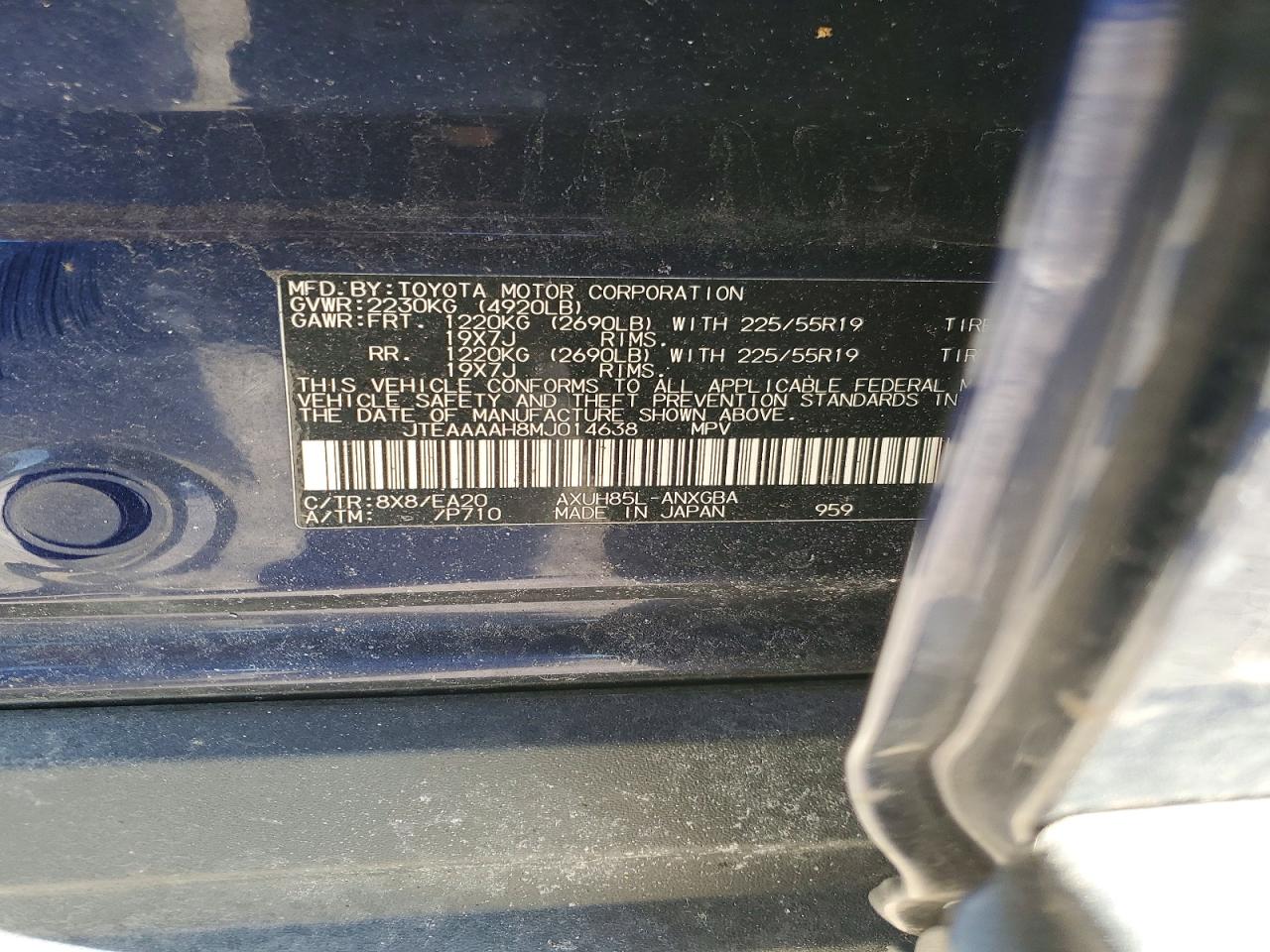 2021 TOYOTA VENZA LE photo 40
