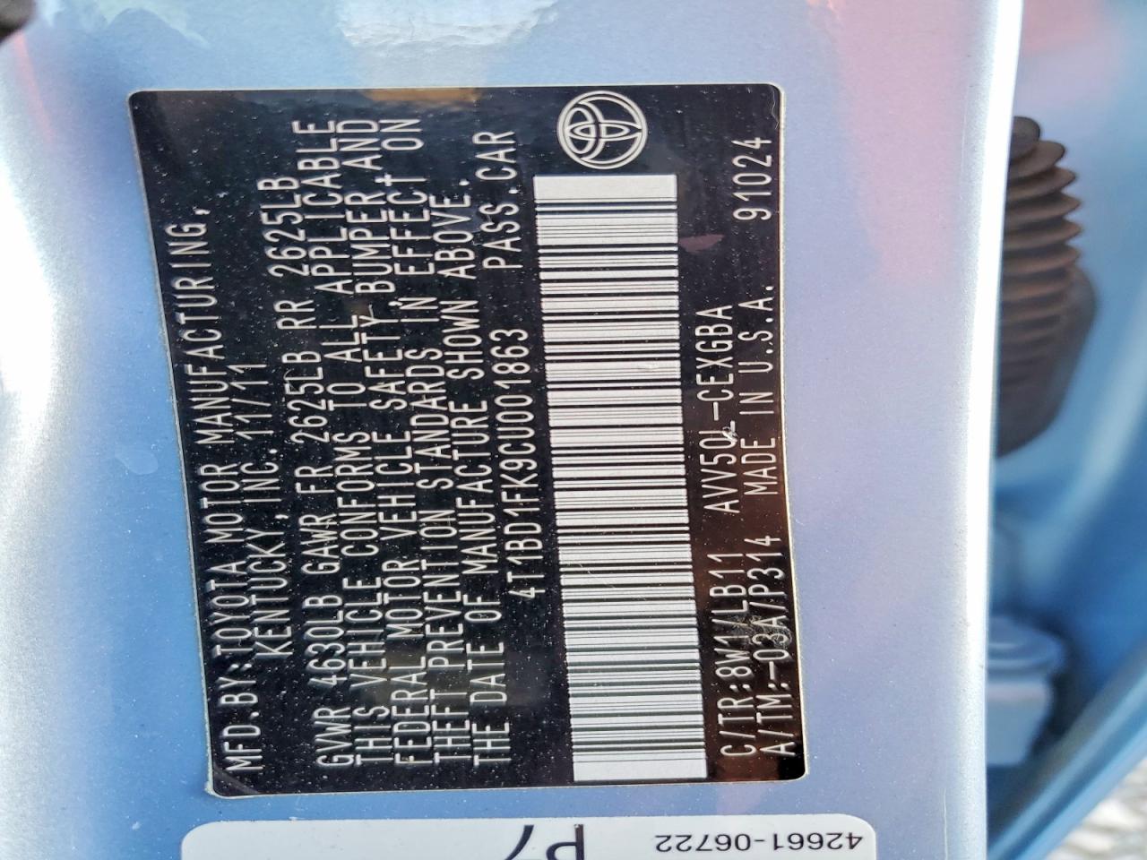 2012 TOYOTA CAMRY HYBRID photo 49