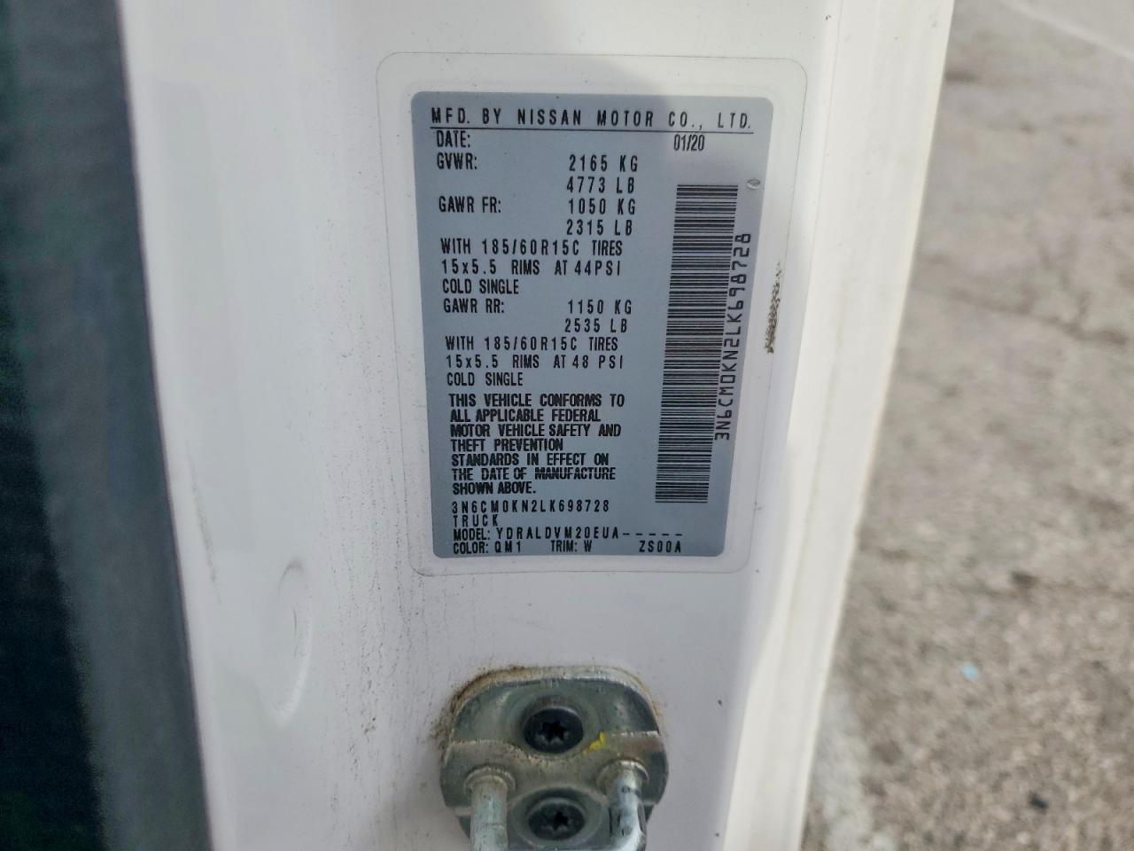 2020 NISSAN NV200 DELIVERY VAN photo 13