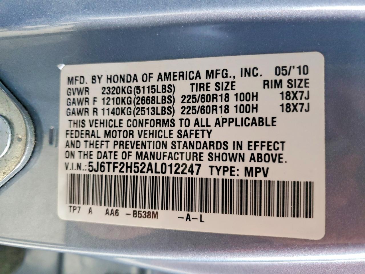 2010 HONDA ACCORD CROSSTOUR EXL photo 13