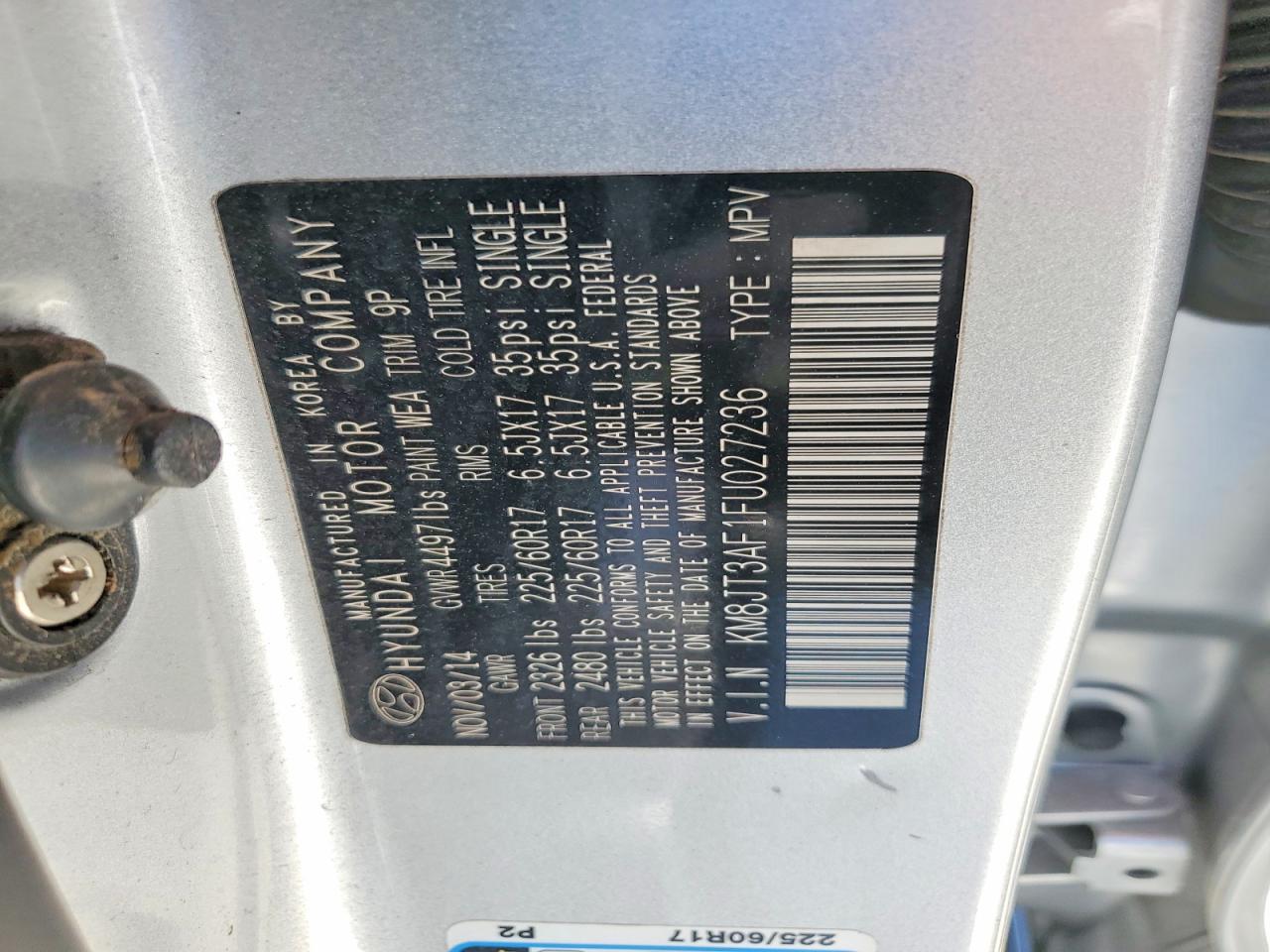 2015 HYUNDAI TUCSON GLS photo 25