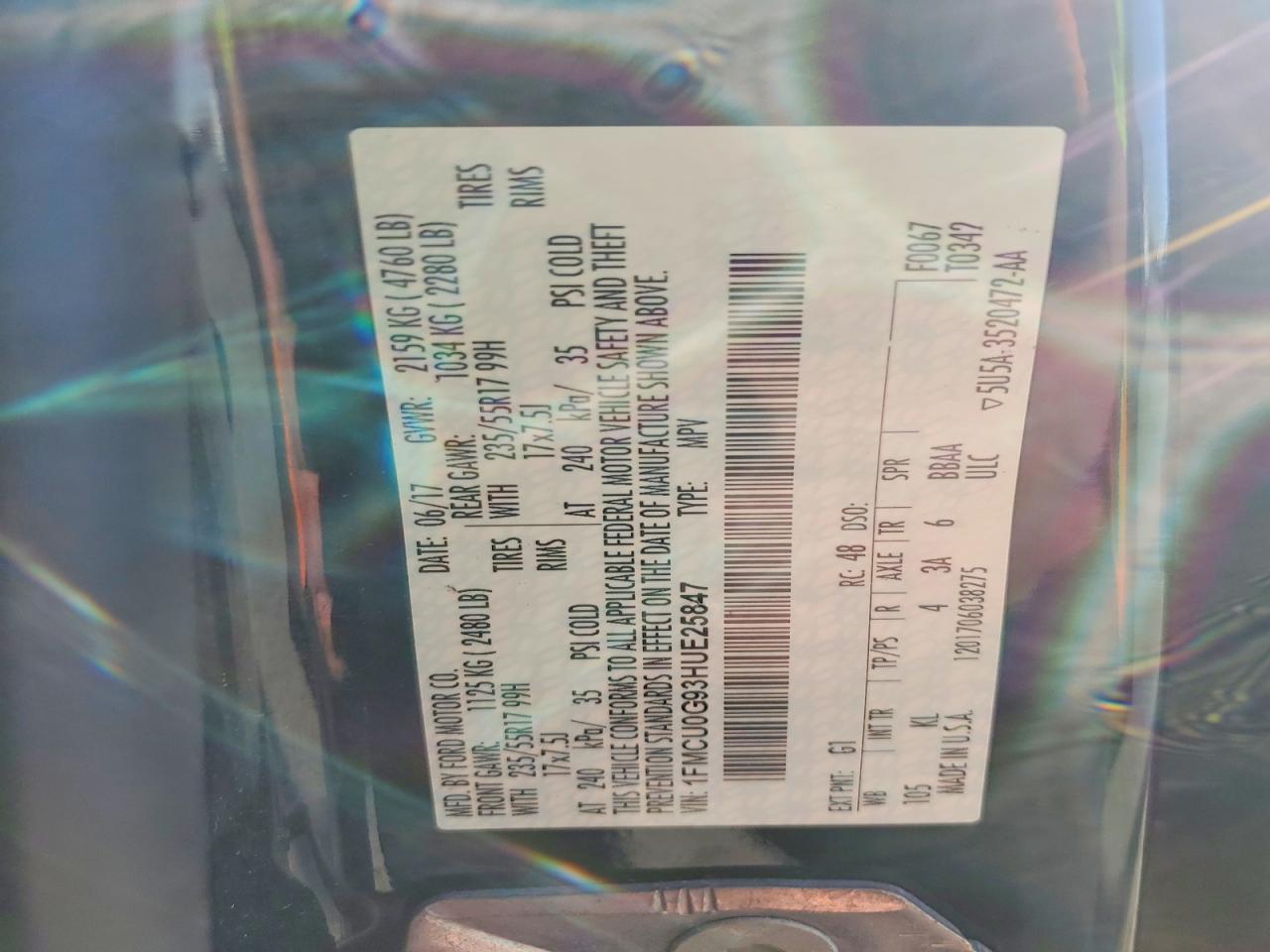 2017 FORD ESCAPE SE photo 14