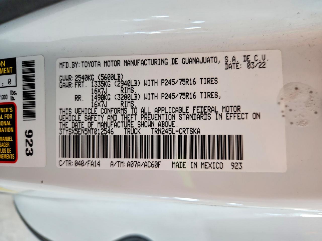 2022 TOYOTA TACOMA ACCESS CAB photo 12