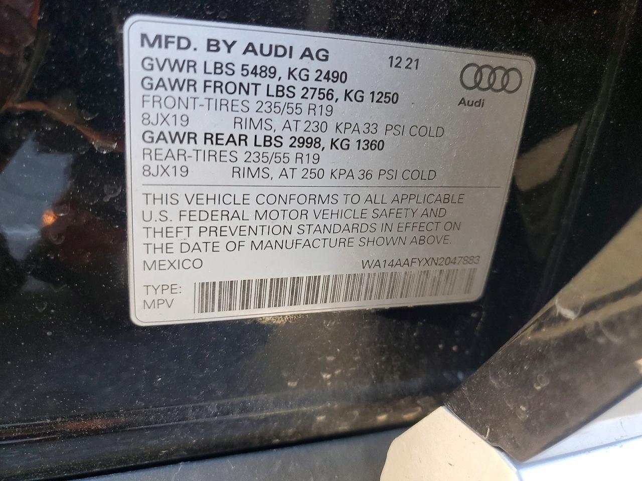 2022 AUDI Q5 SPORTBACK PREMIUM 45 photo 13