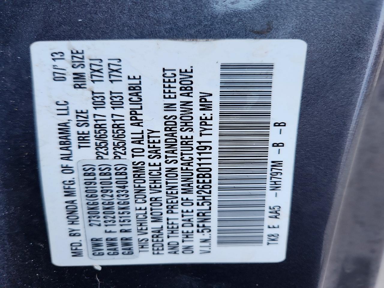 2014 HONDA ODYSSEY LX photo 13