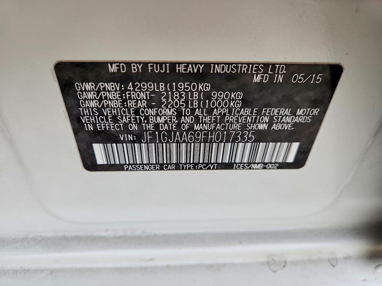 2015 SUBARU IMPREZA photo 13