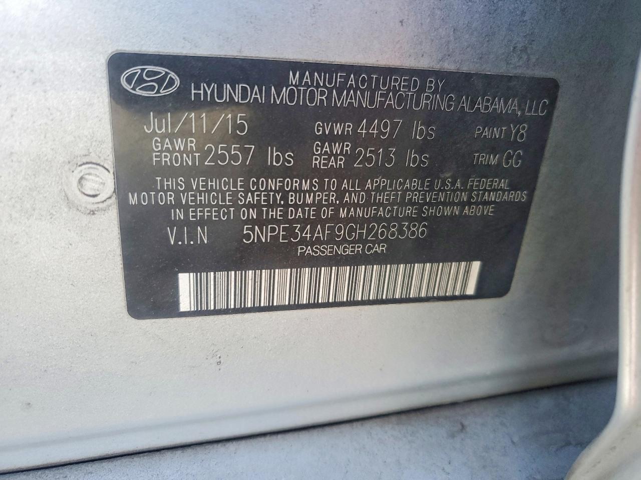 2016 HYUNDAI SONATA SPORT photo 12