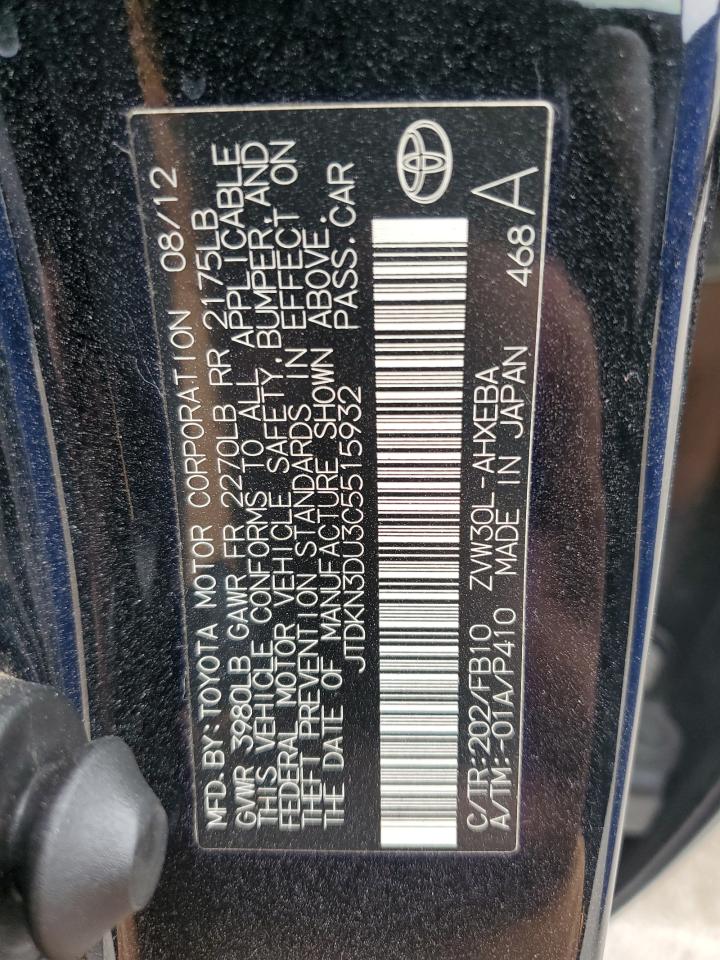 2012 TOYOTA PRIUS photo 12