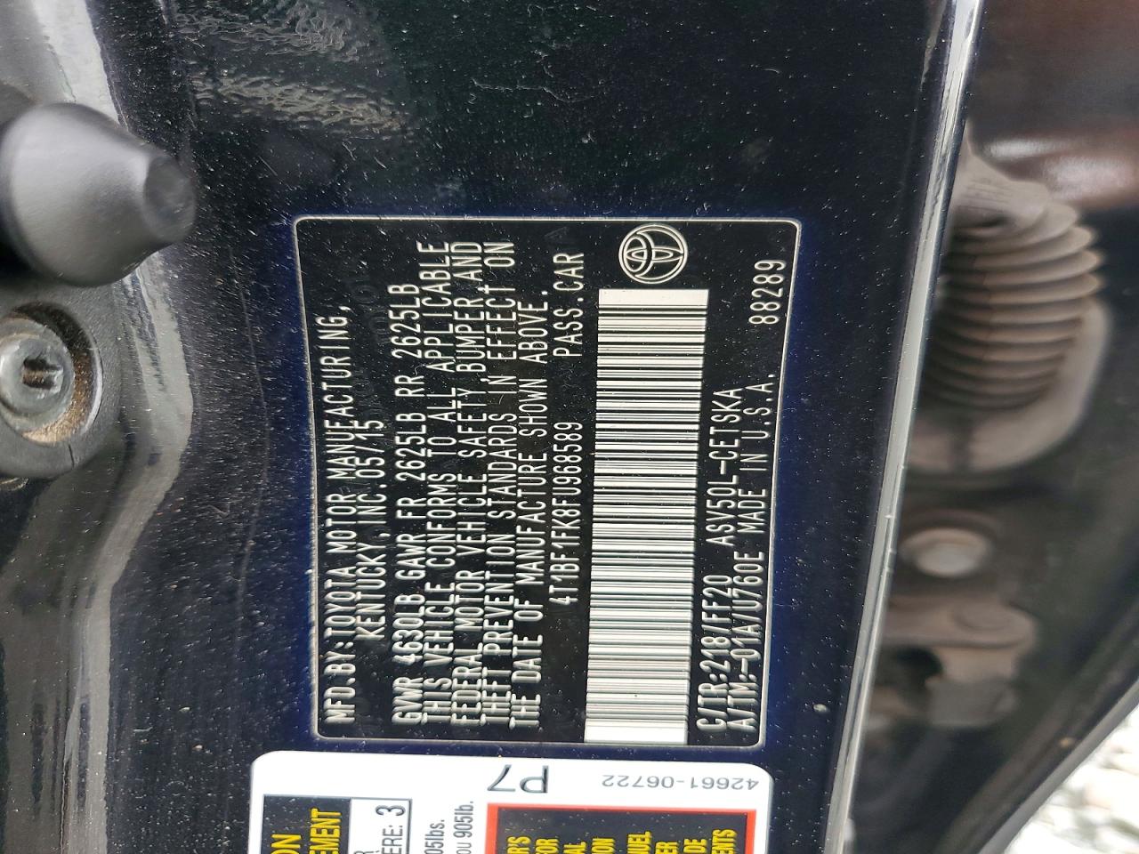 2015 TOYOTA CAMRY SE photo 25