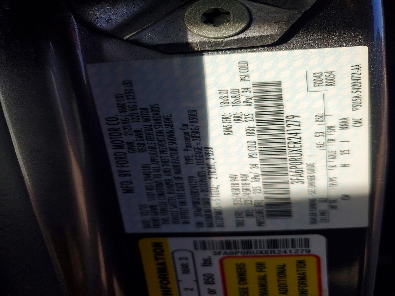 2014 FORD FUSION TITANIUM HEV photo 34