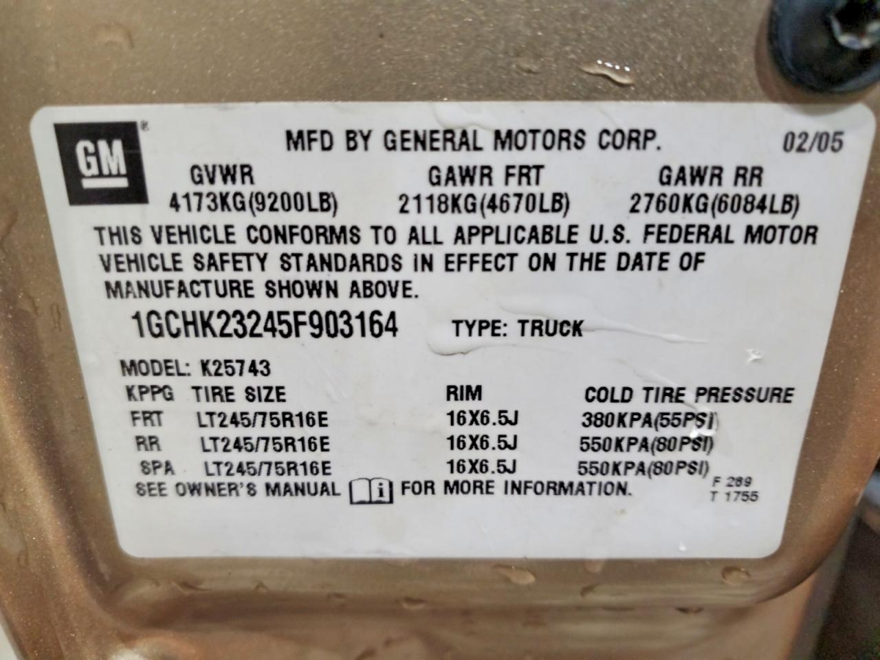 2005 CHEVROLET SILVERADO K2500 HEAVY DUTY photo 12