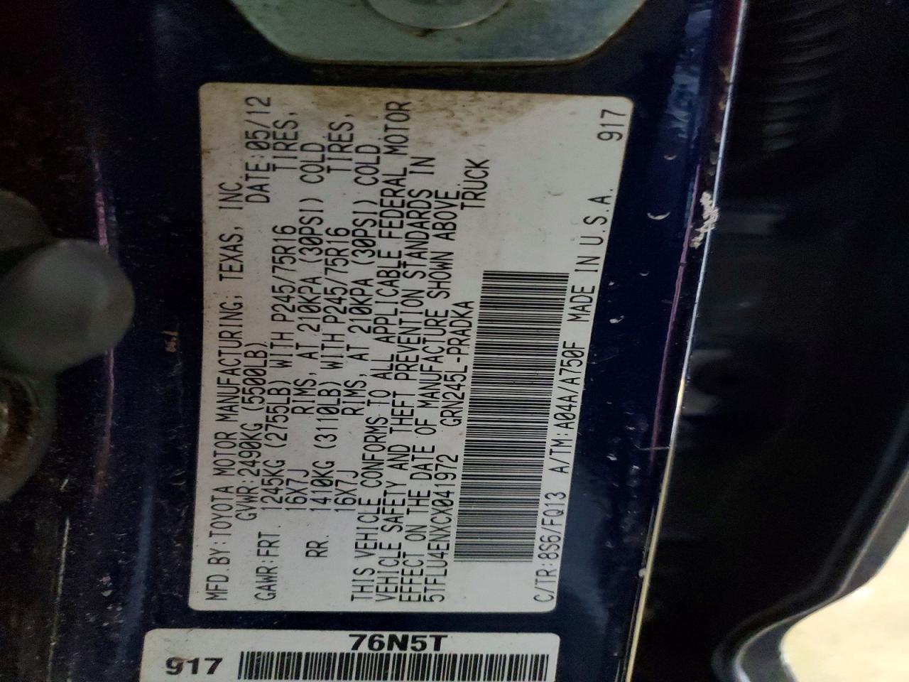 2012 TOYOTA TACOMA V6 photo 12