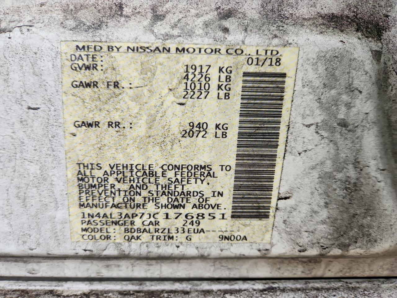 2018 NISSAN ALTIMA 2.5 photo 23