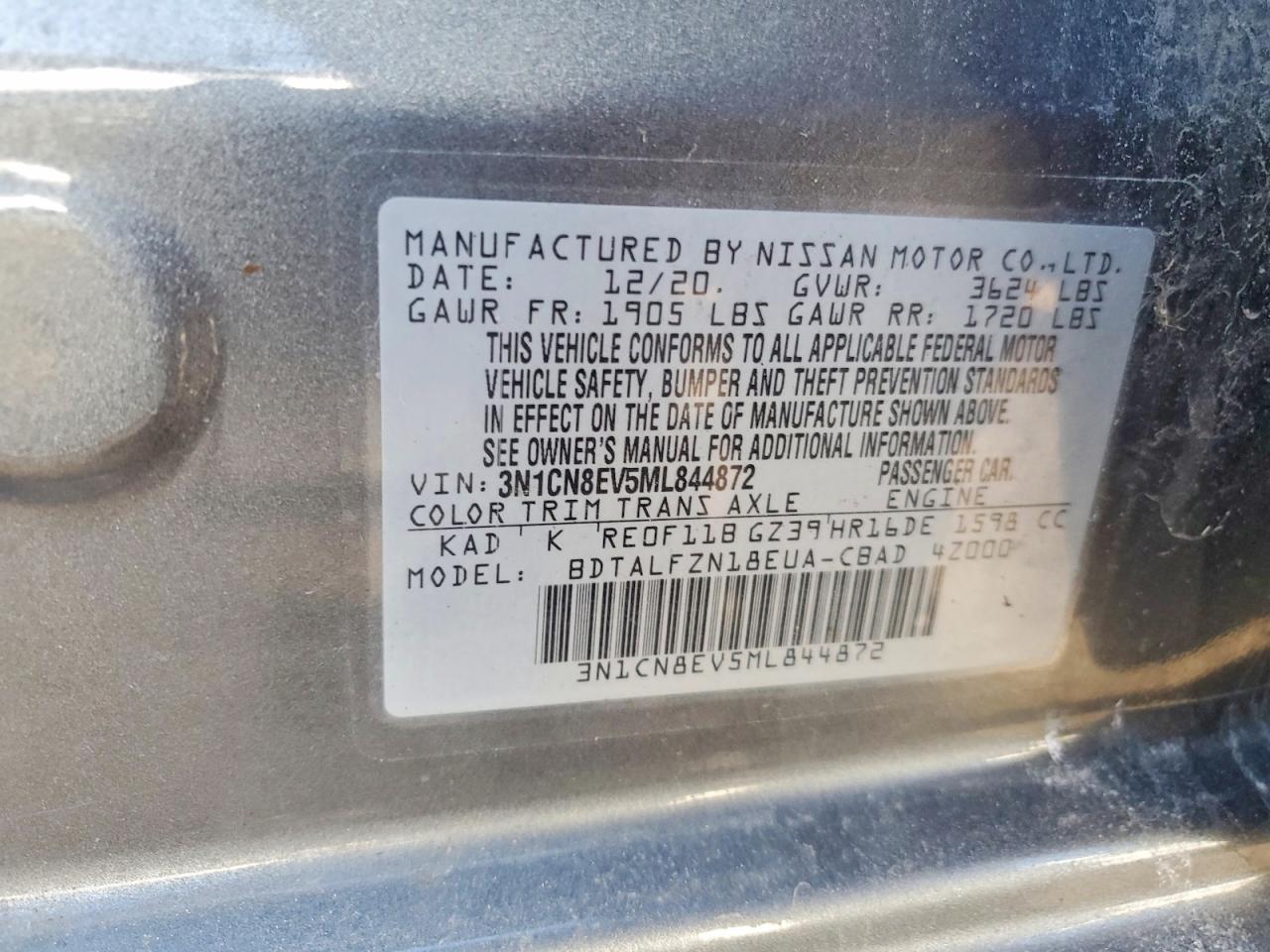 2021 NISSAN VERSA SV photo 23