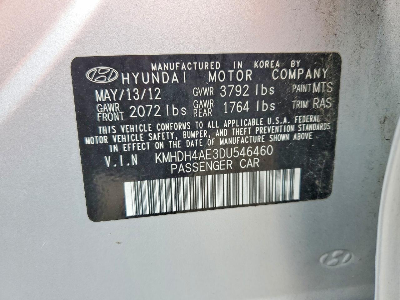 2013 HYUNDAI ELANTRA GLS photo 37
