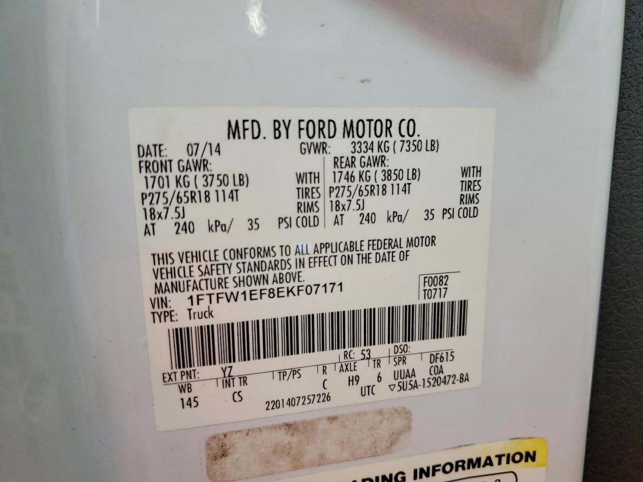 2014 FORD F150 SUPERCREW photo 12
