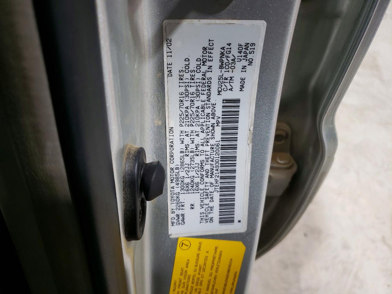 2003 TOYOTA HIGHLANDER LIMITED photo 13