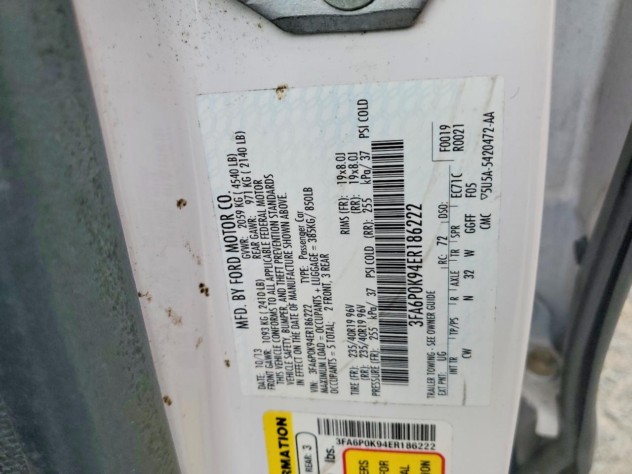 2014 FORD FUSION TITANIUM photo 12
