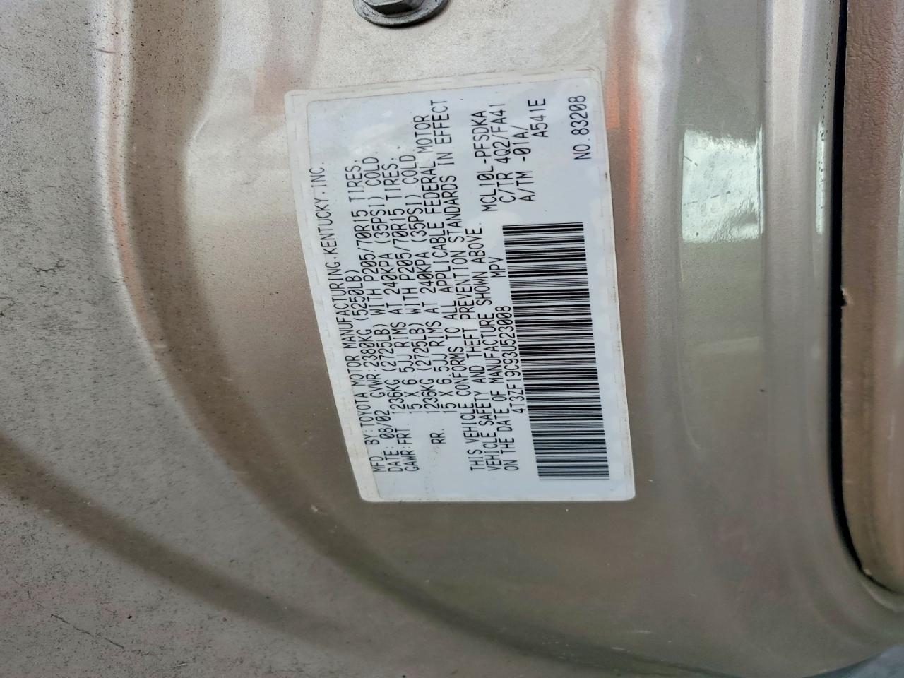 2003 TOYOTA SIENNA CE photo 13