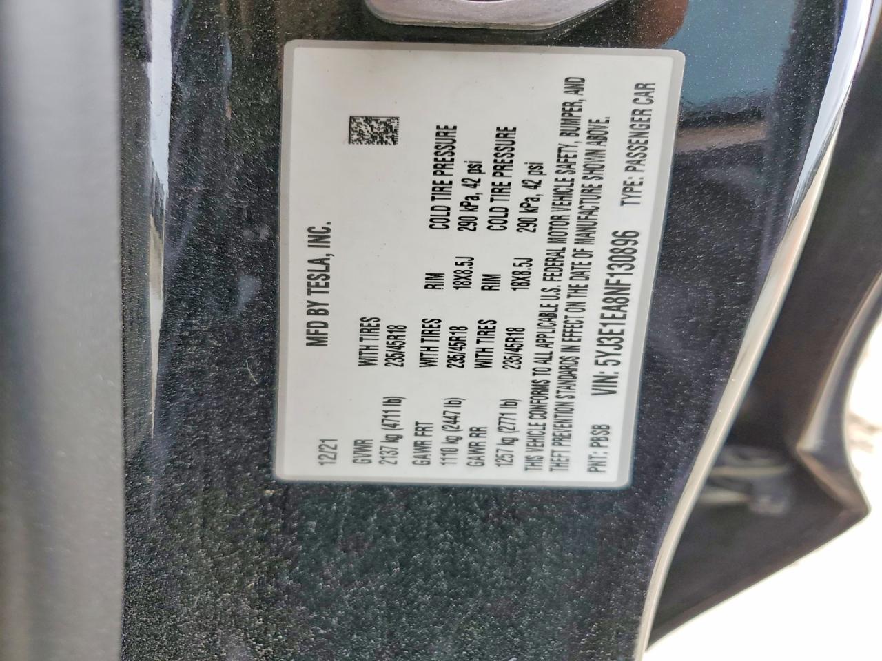 2022 TESLA MODEL 3 photo 34