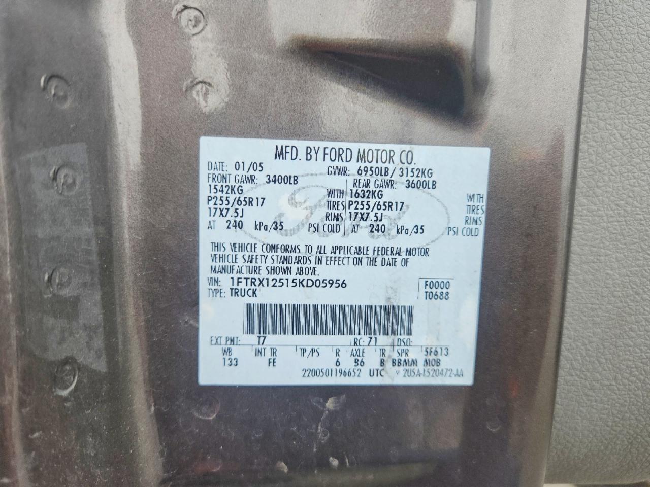 2005 FORD F150 photo 34