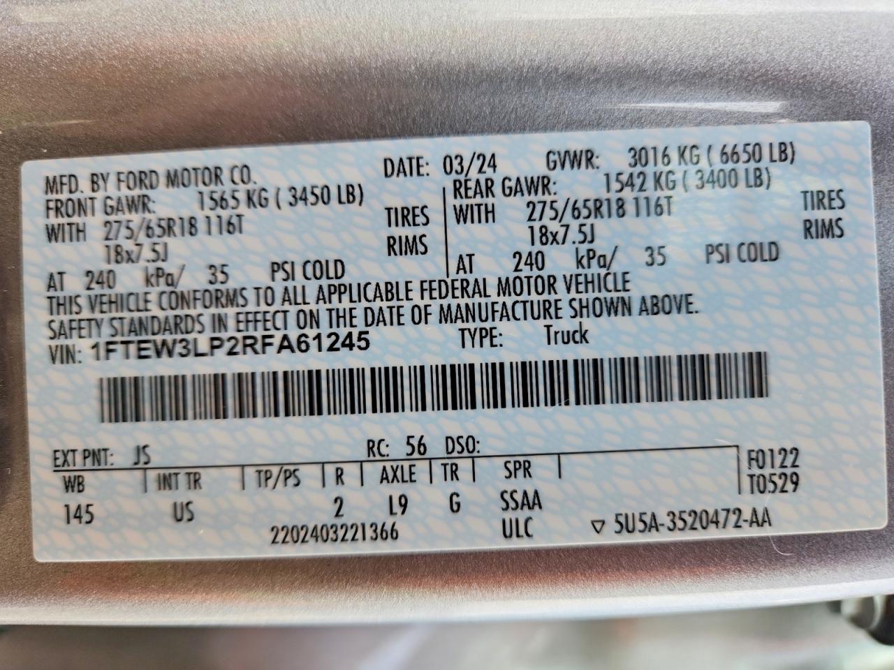 2024 FORD F150 XLT photo 13