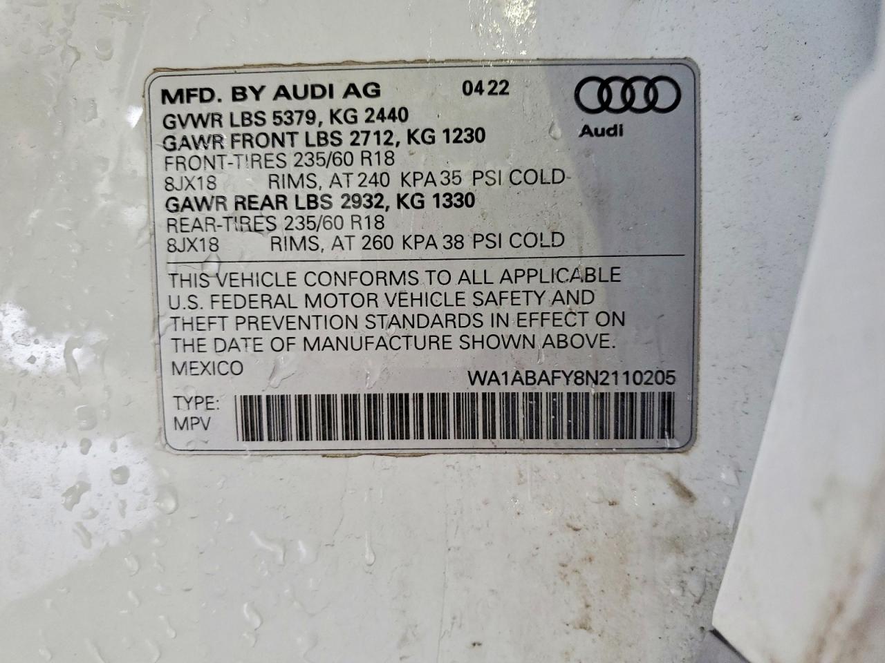 2022 AUDI Q5 PREMIUM 40 photo 37