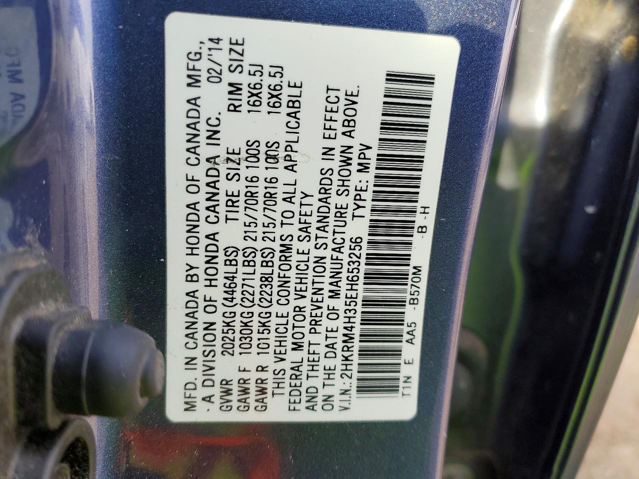 2014 HONDA CR-V LX photo 13