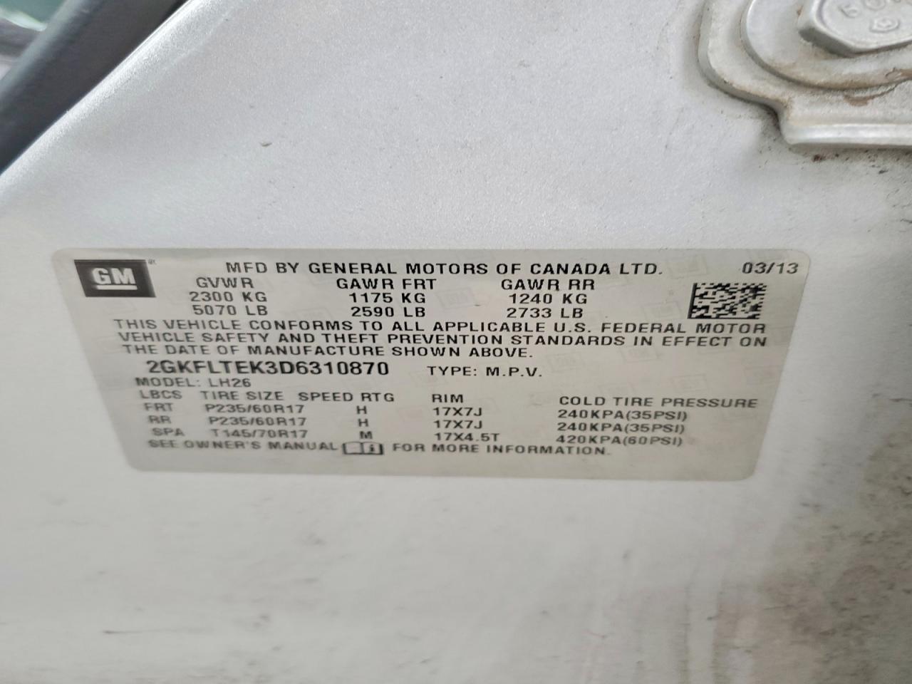 2013 GMC TERRAIN SLE photo 37
