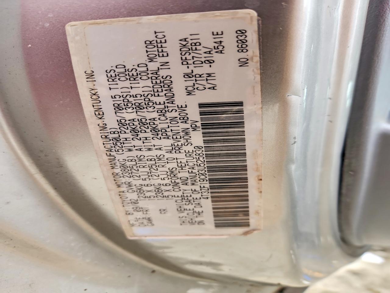 2003 TOYOTA SIENNA CE photo 25