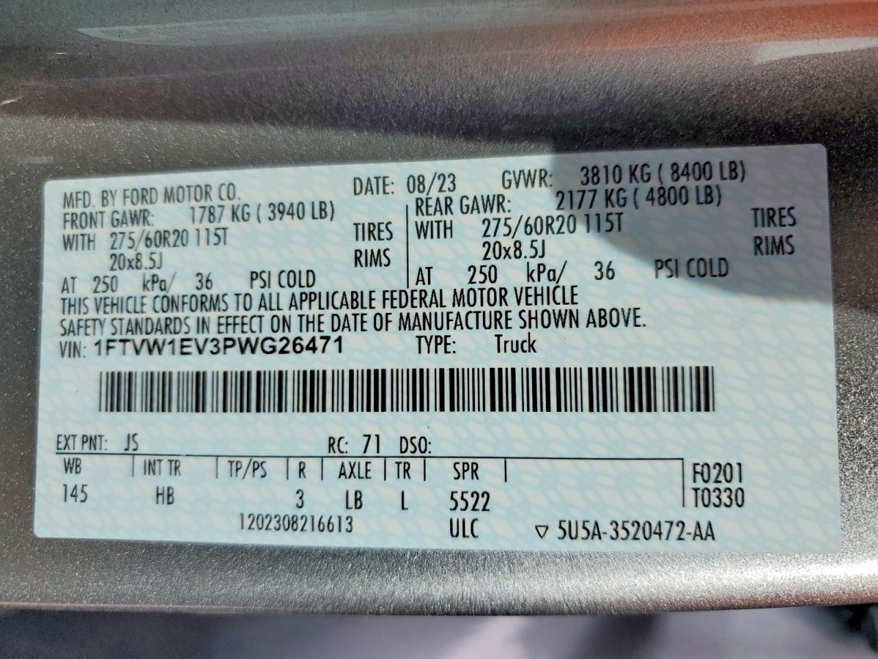 2023 FORD F150 LIGHTNING PRO photo 25