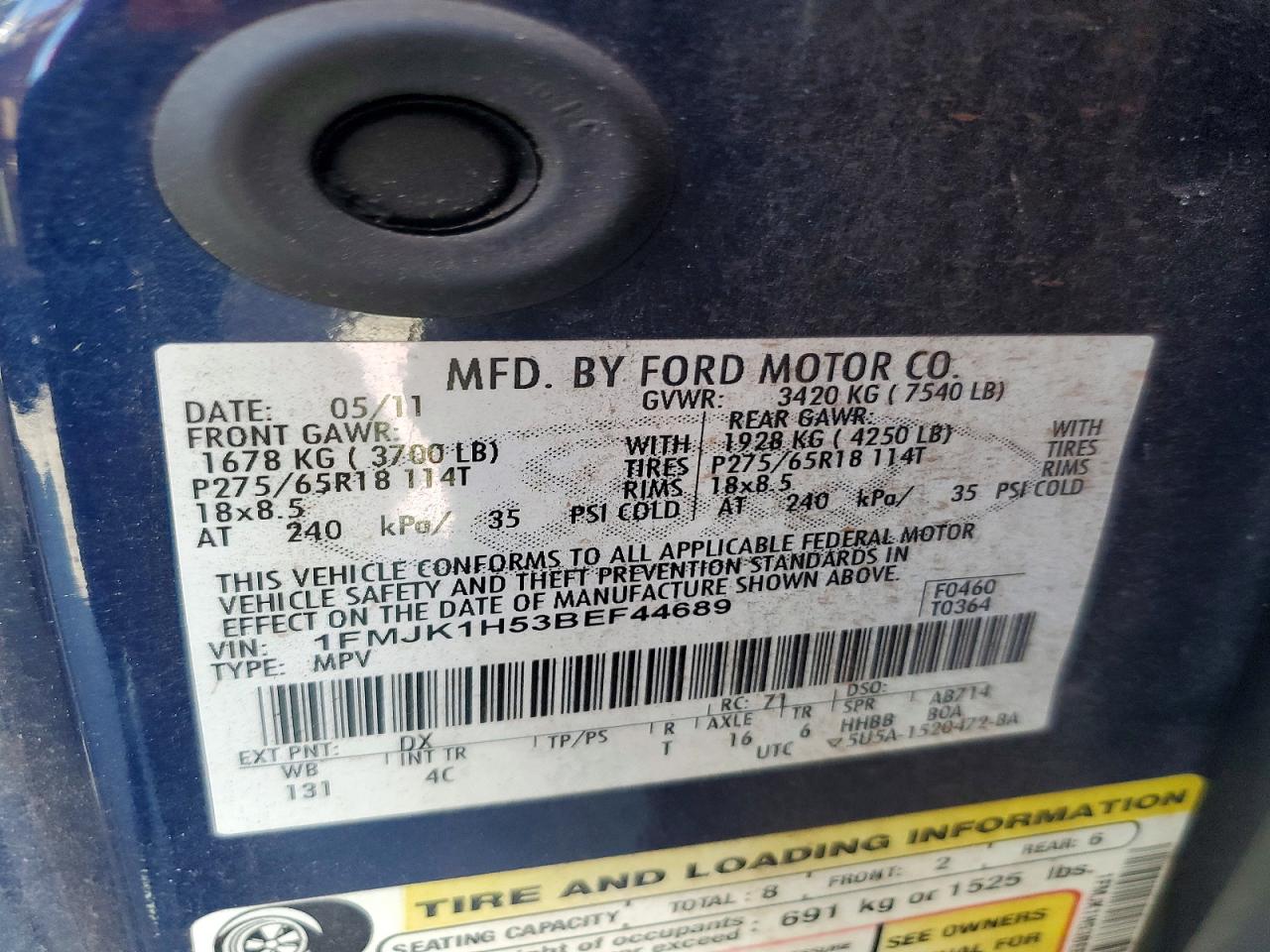 2011 FORD EXPEDITION EL XLT photo 14