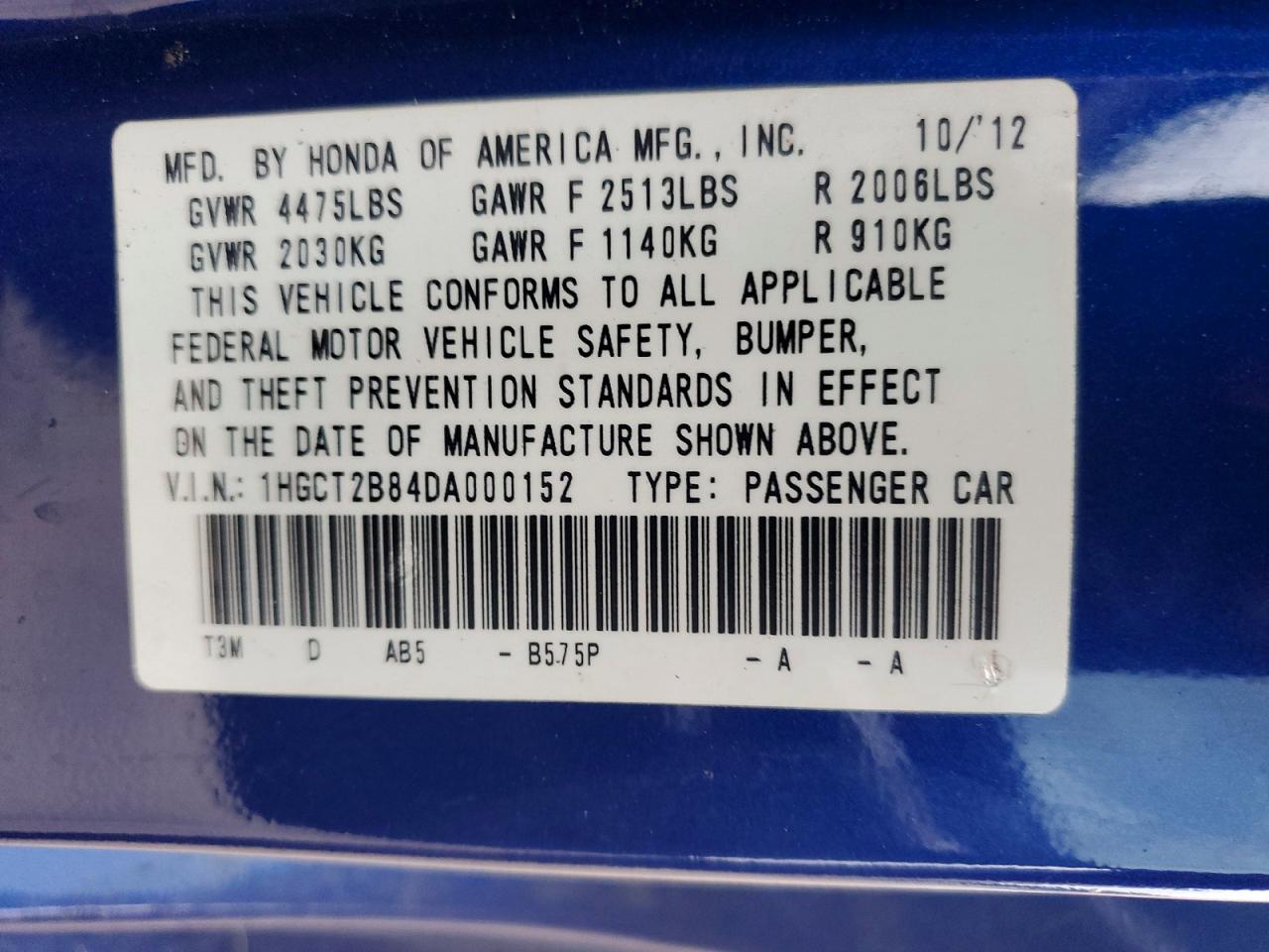 2013 HONDA ACCORD EXL photo 23