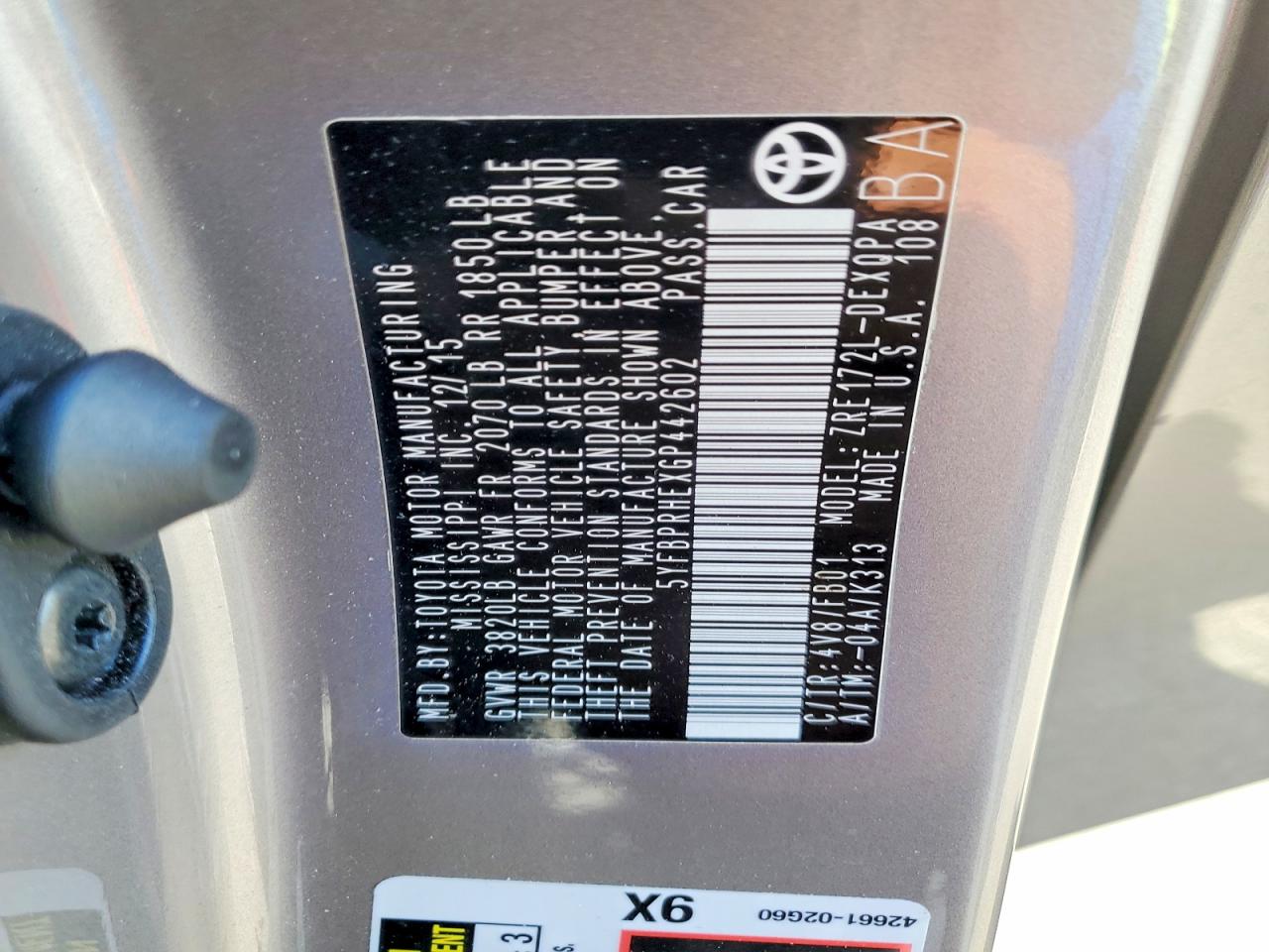 2016 TOYOTA COROLLA ECO photo 12
