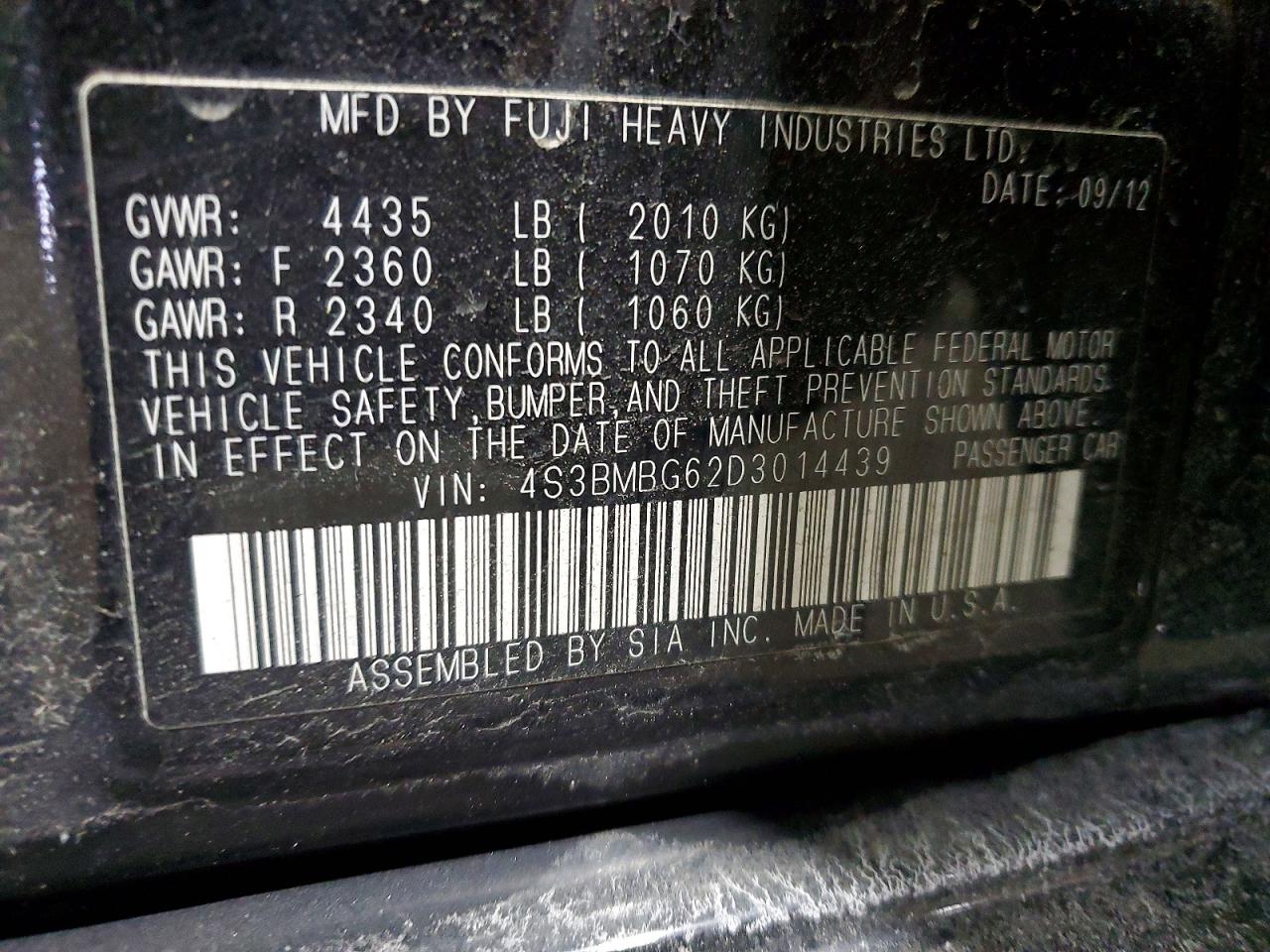 2013 SUBARU LEGACY 2.5I PREMIUM photo 23