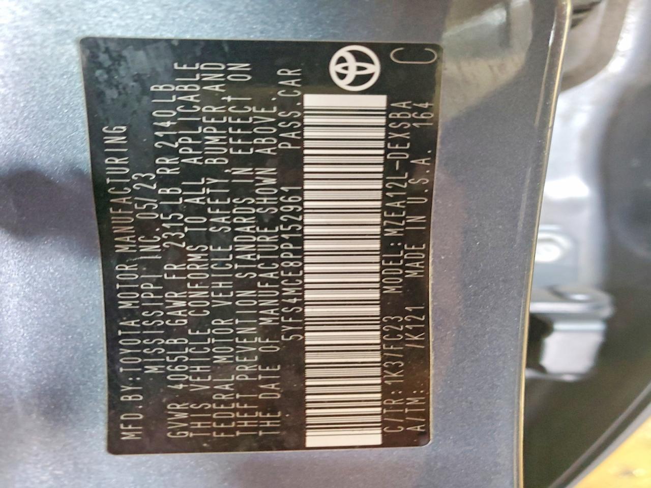 2023 TOYOTA COROLLA SE photo 23