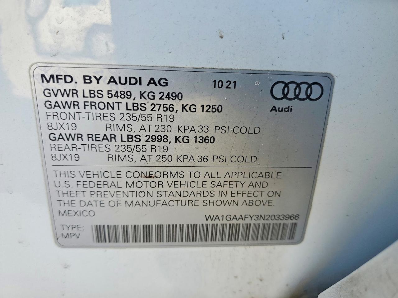 2022 AUDI Q5 PREMIUM 45 photo 13
