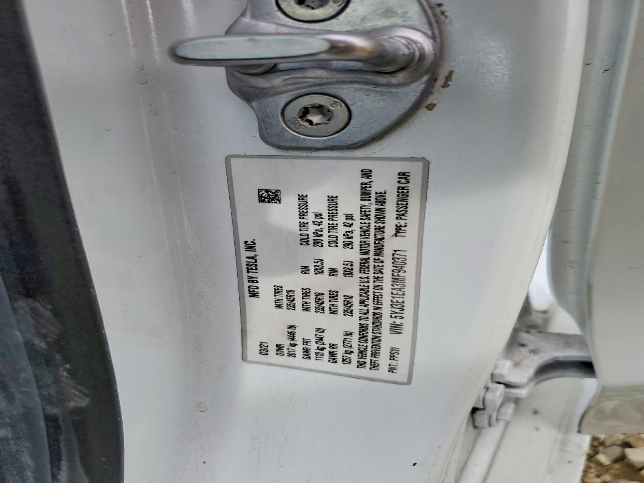 2021 TESLA MODEL 3 photo 23