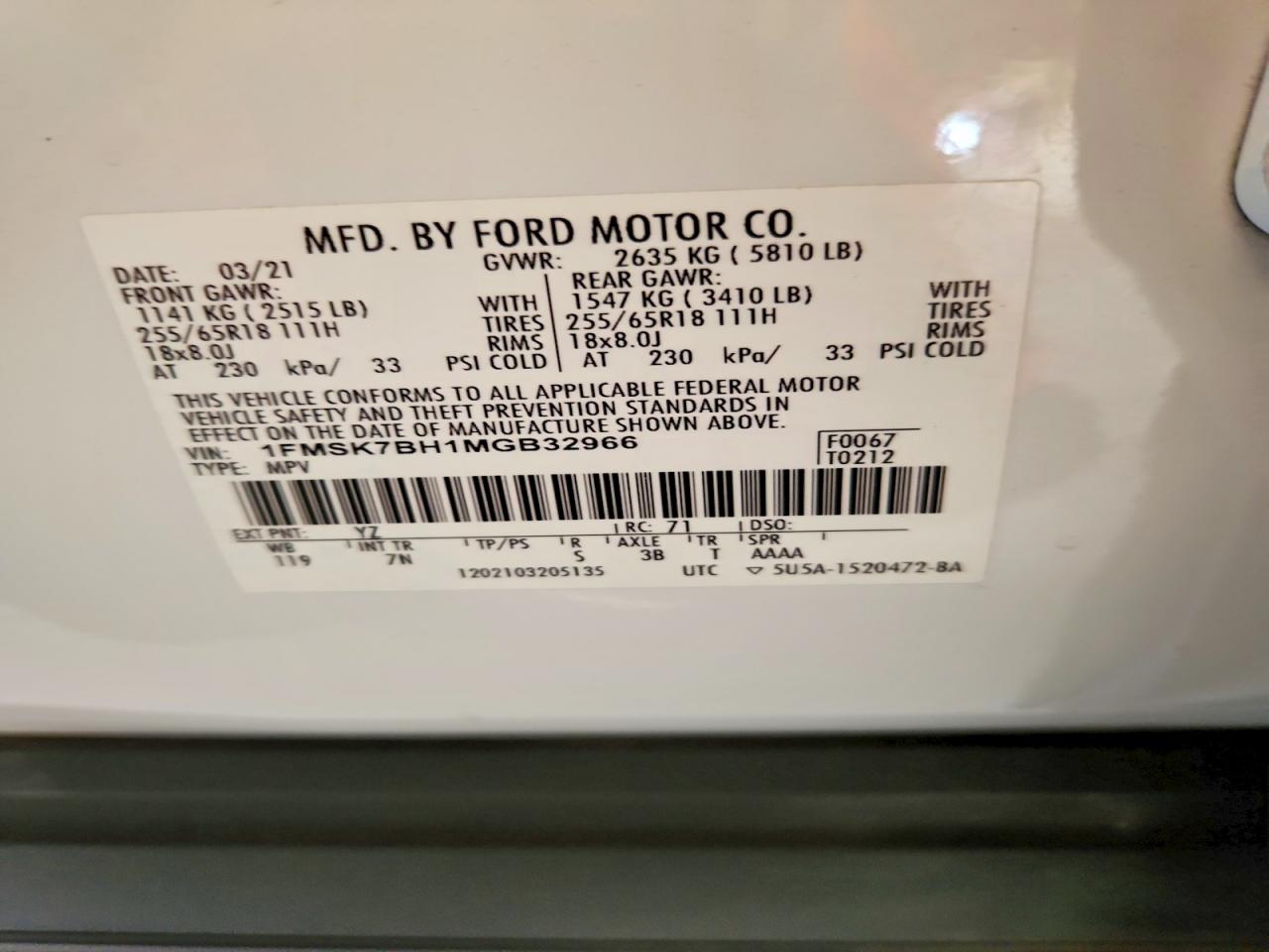 2021 FORD EXPLORER photo 40
